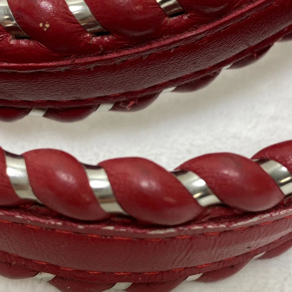 Justin Top‎ Grain Red Leather Braided Western Belt Cowgirl Rodeo
